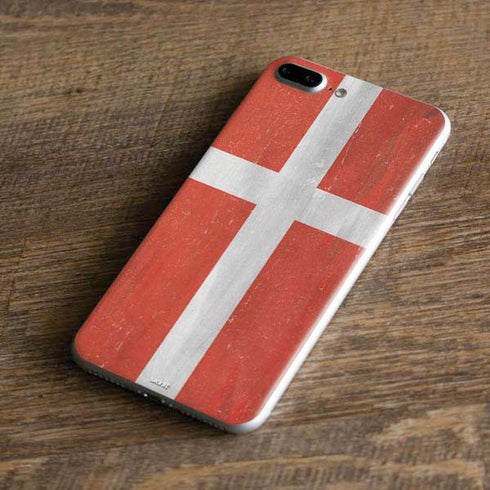Denmark Flag Distressed iPhone 7 Plus Skin
